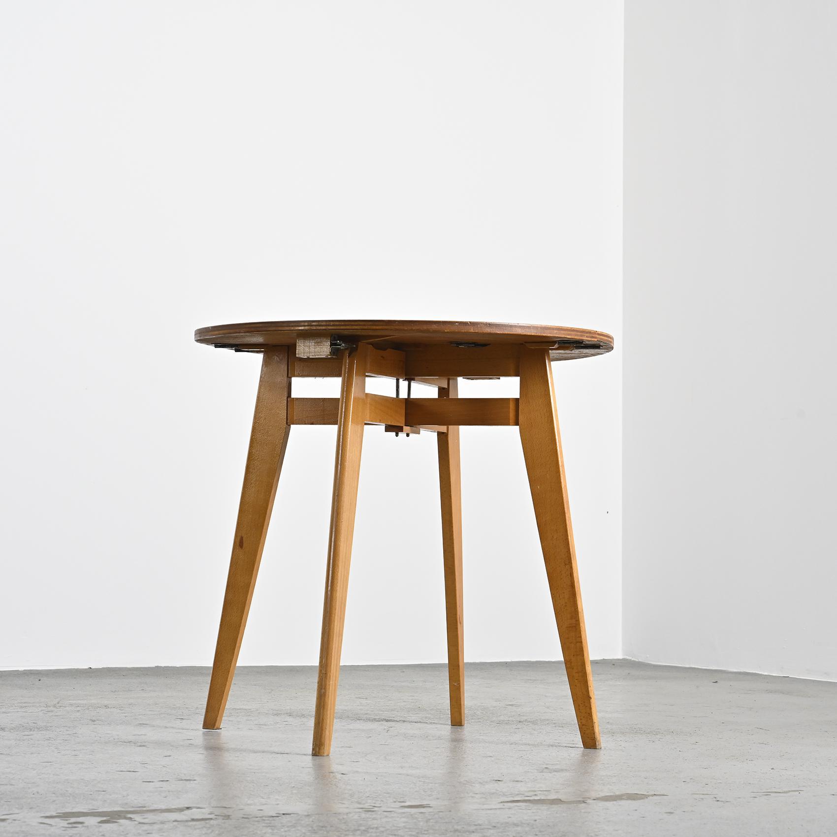 Beech dining table, France, circa 1960