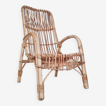 Old rattan armchair