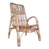 Old rattan armchair