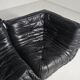 Togo black leather sofa, original, Michel Ducaroy, Ligne Roset, 1980