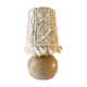 Sandstone lamp with a macrame Lampshade, Jean Migeon