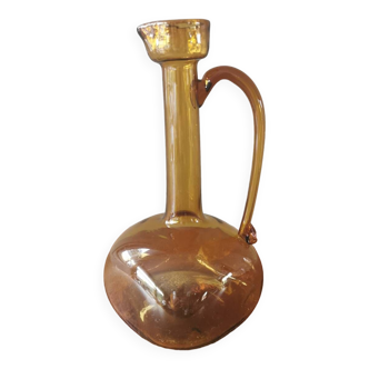 Vintage mouth-blown glass carafe
