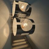 Aplique de pared metálico "Space Age". España, 1970s.