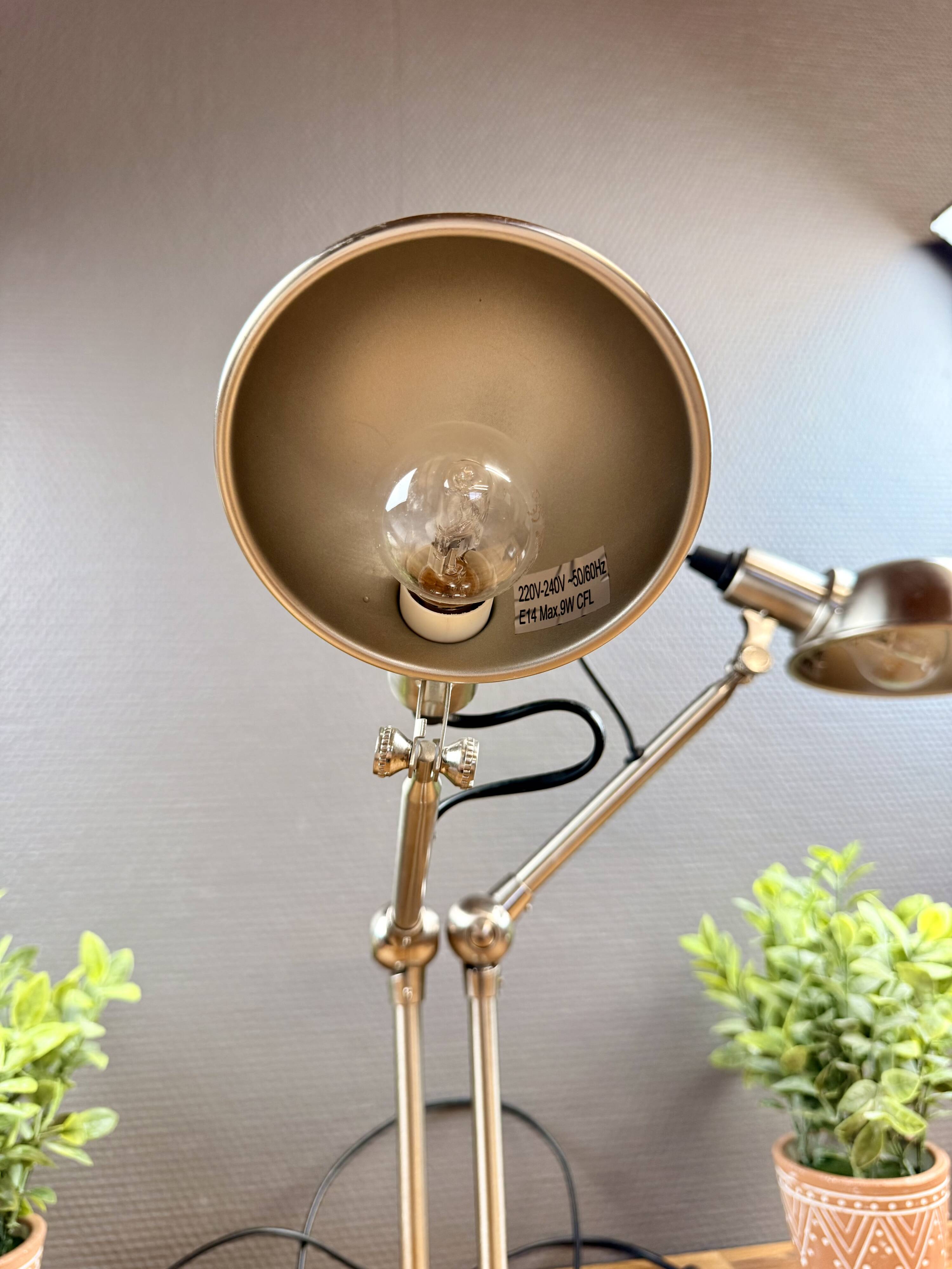 Double articulated lamp in industrial style – metal – 2 adjustable arms