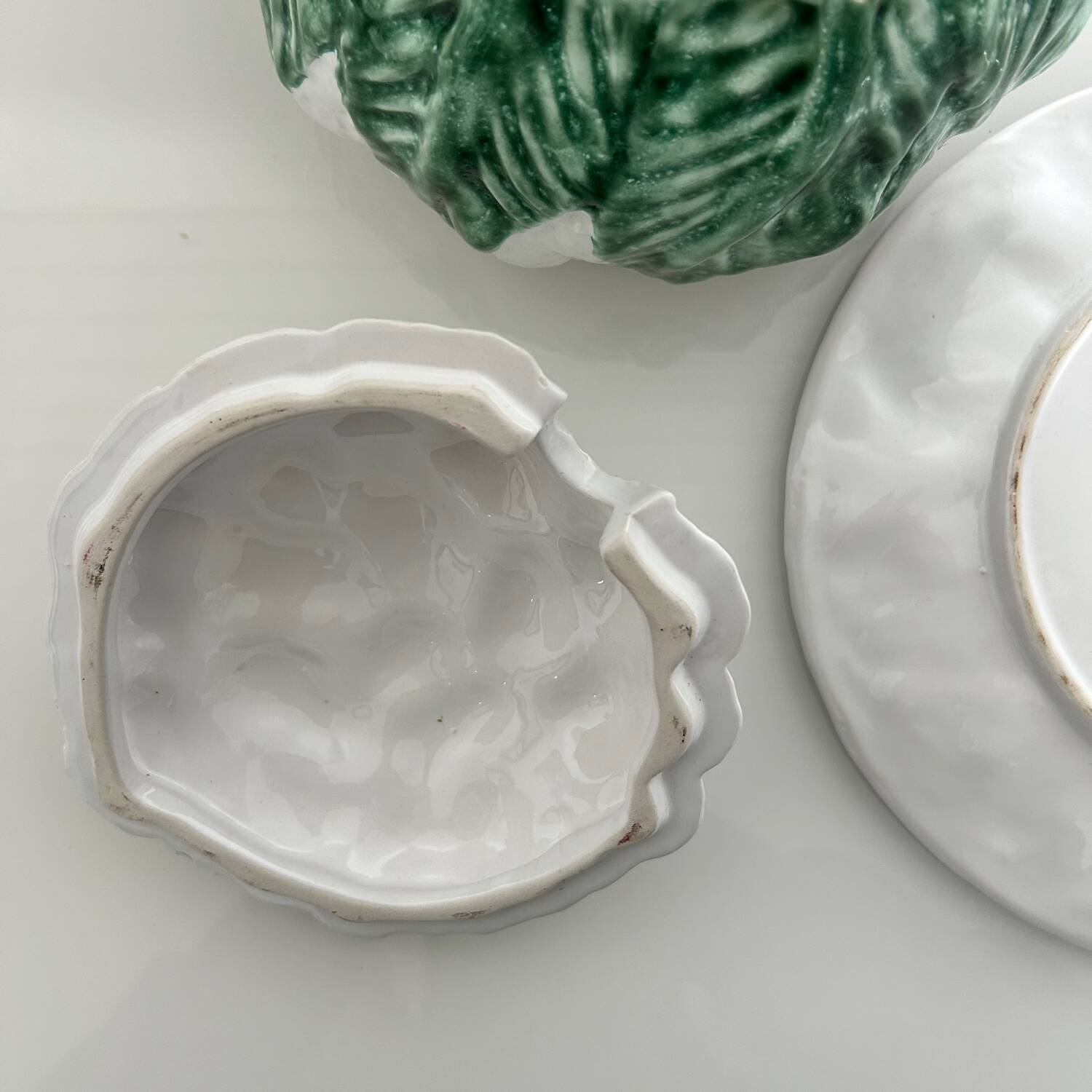 Cauliflower soup tureen in slipware