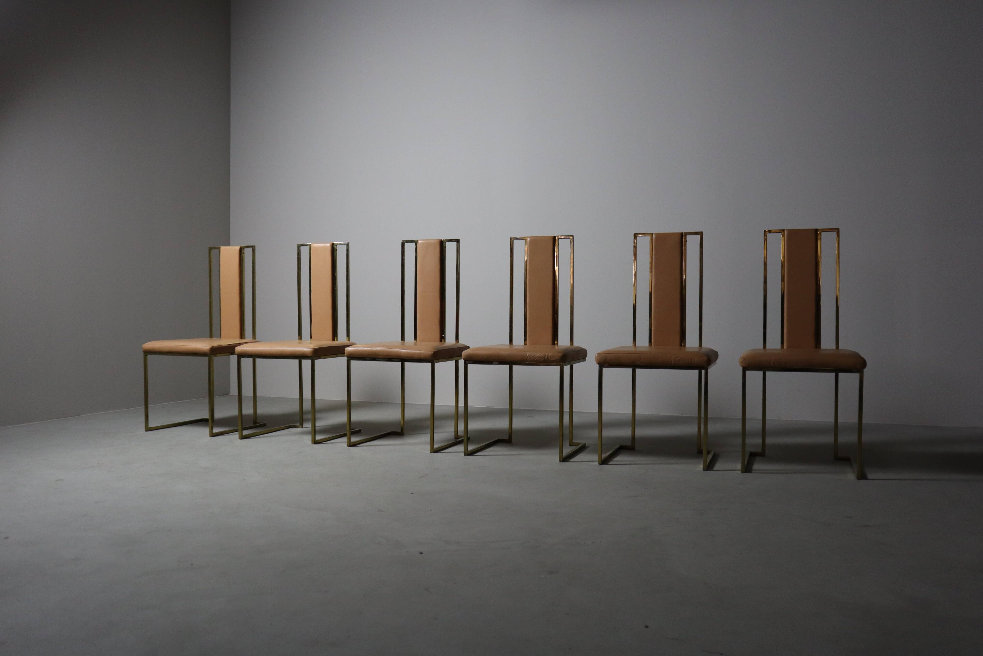 Set of 6 dining chairs by Renato Zevi, Italy 1970s