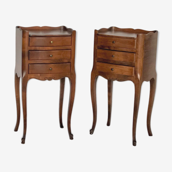 Pair of bedside tables Louis XV cherry
