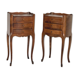 Pair of bedside tables Louis XV cherry