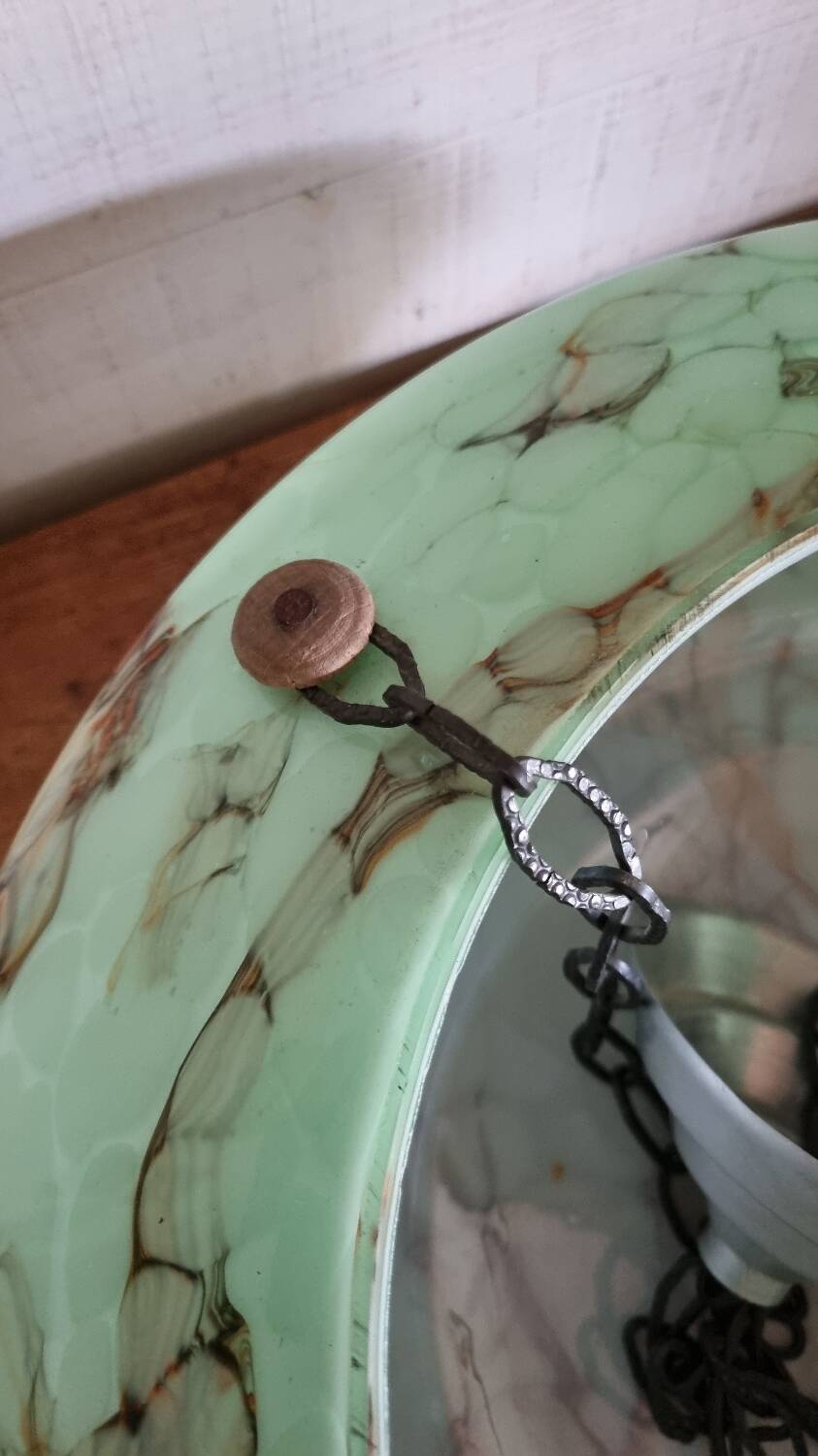 Art deco pendant lamp marbled glass ceiling light