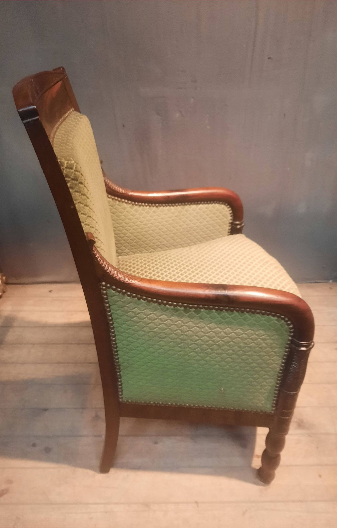 Empire bergère in mahogany veneer