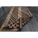 1970s Turkish Oushak Handmade Wool Cotton Brown Kilim Runner 81x172