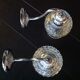 Pair of structured glass and chrome metal, 60s