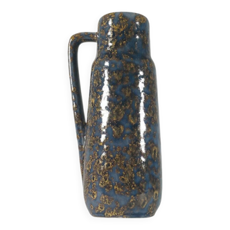 Vintage grey and gold ceramic vase from the 1950s, studio, West Germany.