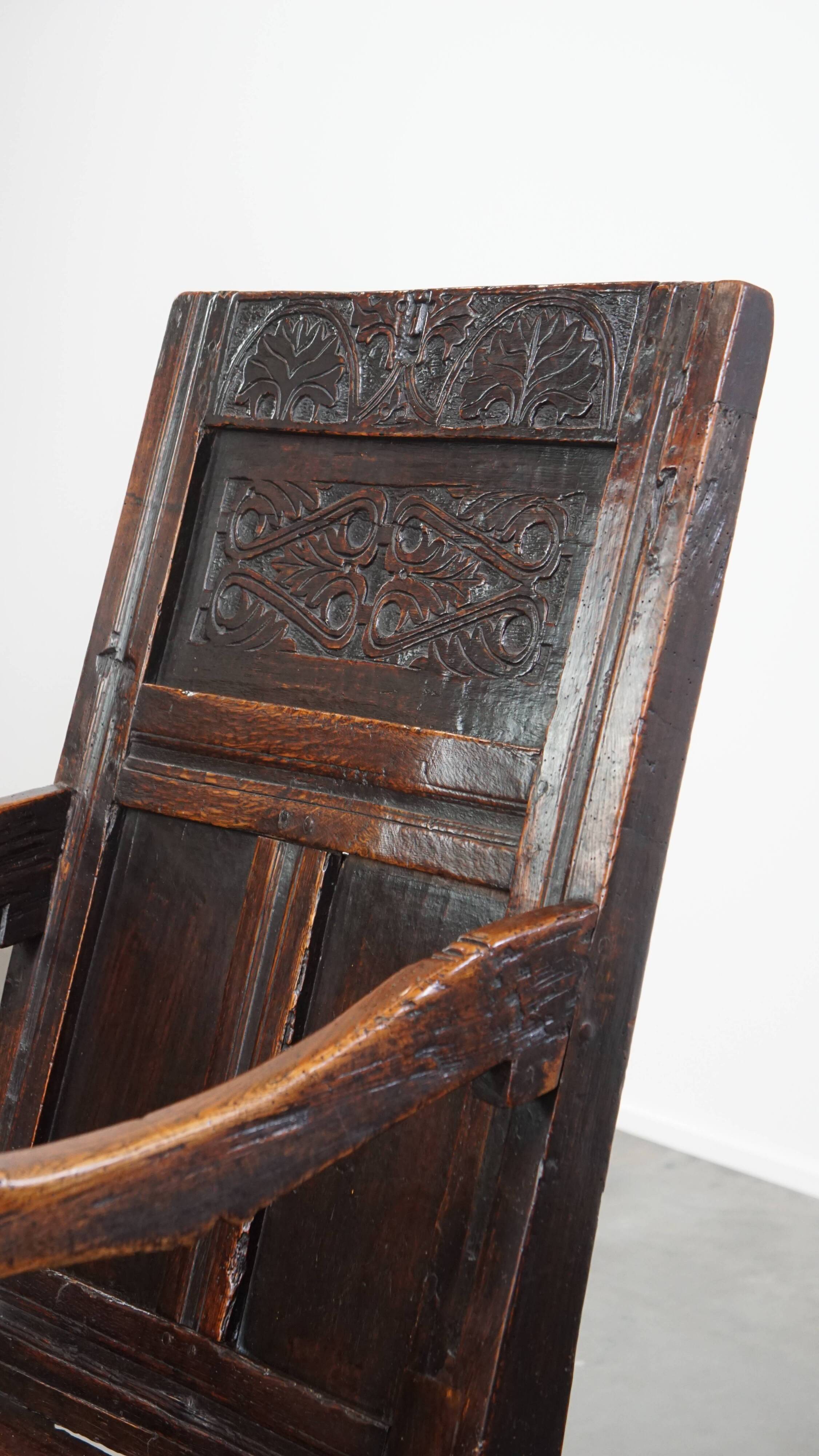 Antique Oak Wainscot Chair / Side Chair from the 17th Century