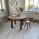 1950s round pine table with extensions