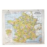 Old Vidal-Lablache map 301, 1950 - France, departments, rivers