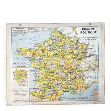 Old Vidal-Lablache map 301, 1950 - France, departments, rivers