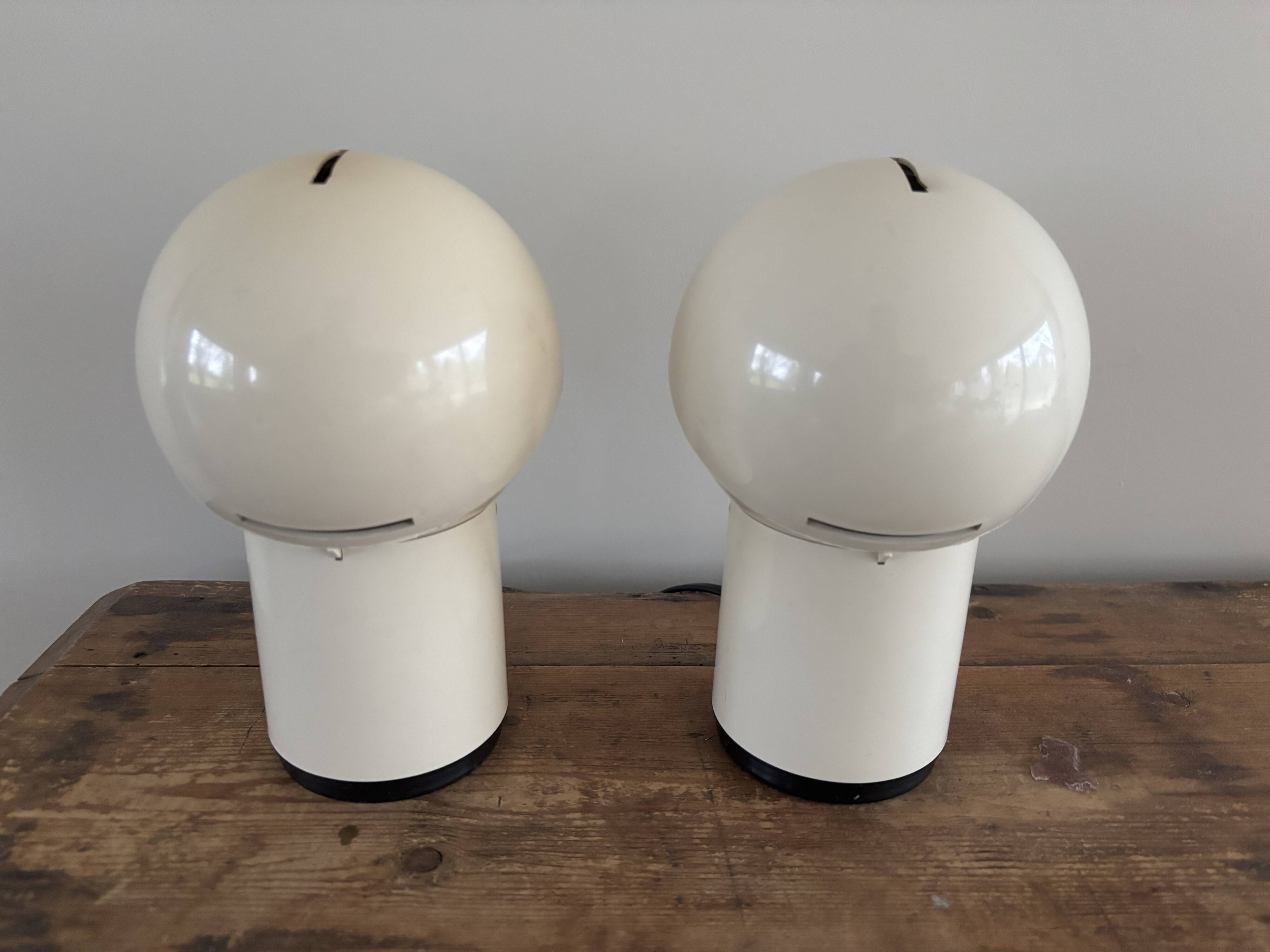 Set of two Vintage 'Pac-Man' Asteroidi Siberin Caronno table lamp Italy 70's design