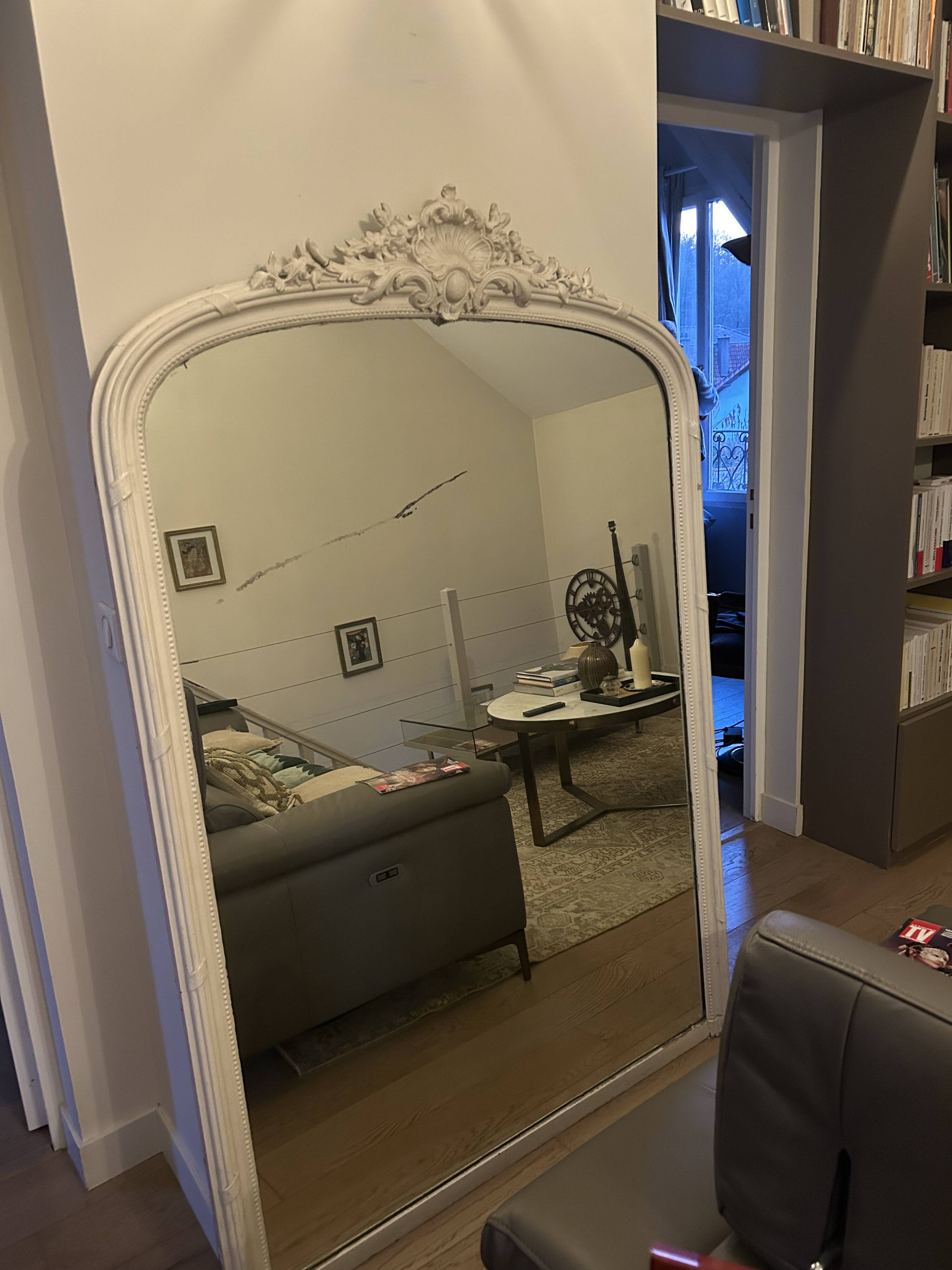 Antique Louis XV style mirror - mercury glass - 175 x 110 cm