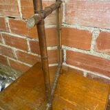 Antique mercury mirror with wooden frame and bamboo style vintage