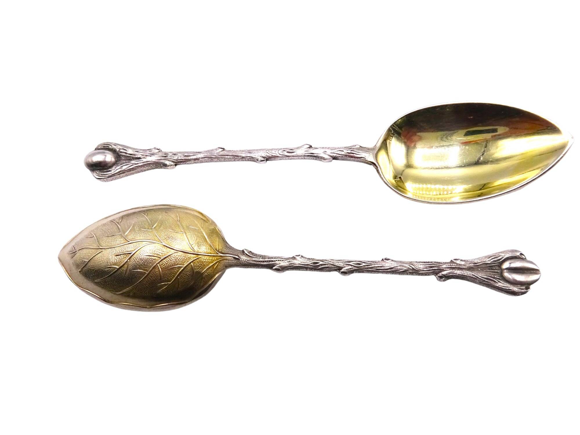 12 silver-plated coffee bean mocha spoons