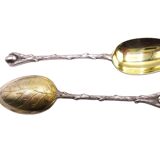 12 silver-plated coffee bean mocha spoons