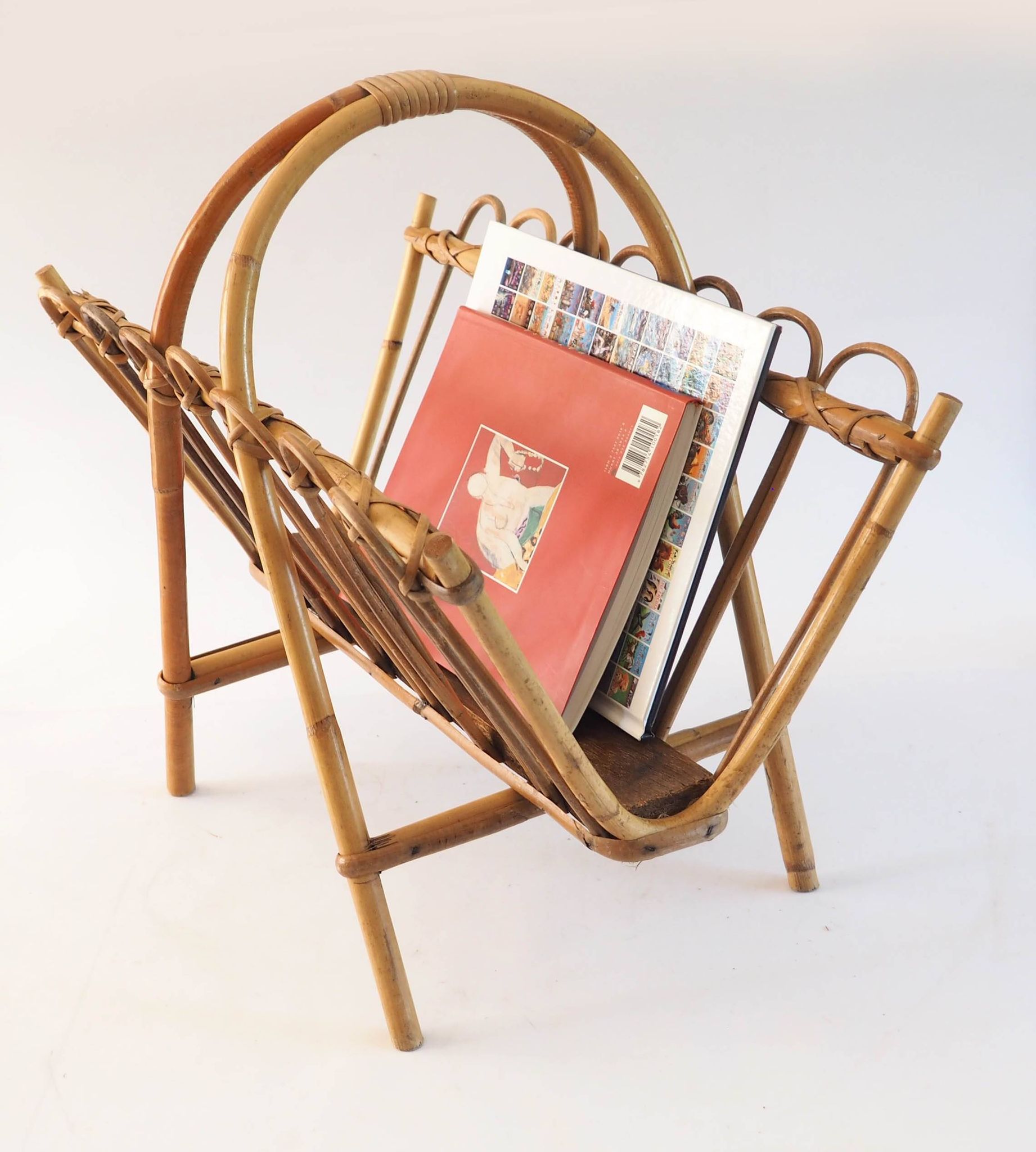 Rattan magazine rack
