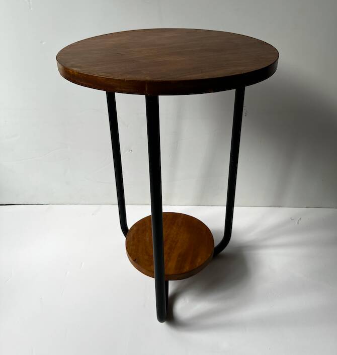 Wooden metal tubular stool