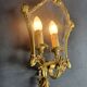 Vintage Louis XVI bronze corner wall sconce Lucien Gau Paris