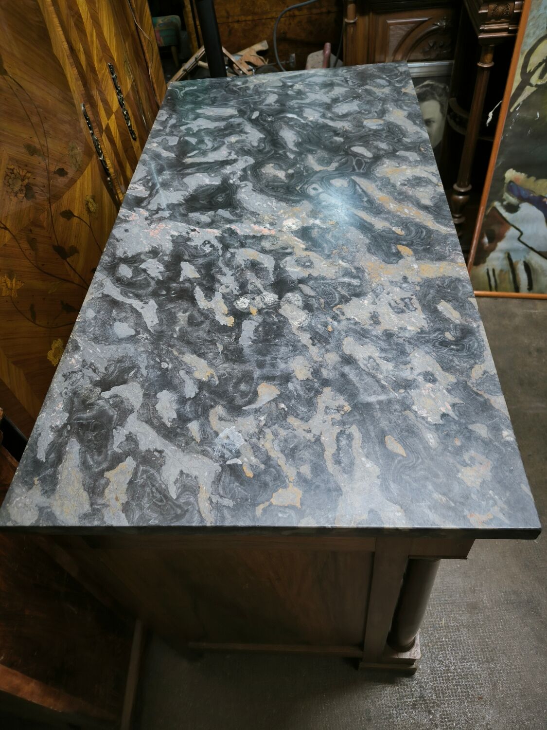 Empire period walnut chest of drawers