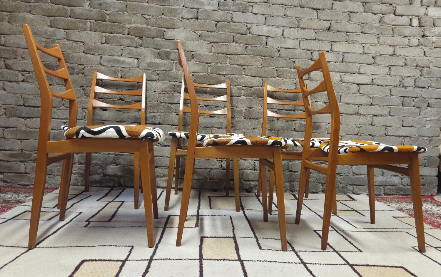 Set of 6 vintage Scandinavian chairs Bähre Mignon furniture 1960