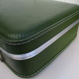 Valise hotesse de l'air vinyle vert vintage
