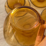 Set of 6 cups and saucers tea coffee Vereco amber vintage 70´