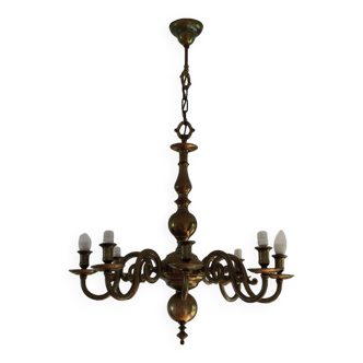 Lustre bronze doré 8 branches
