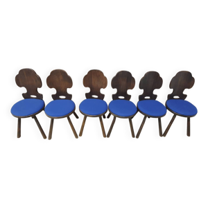 lot 6 chaises brutaliste