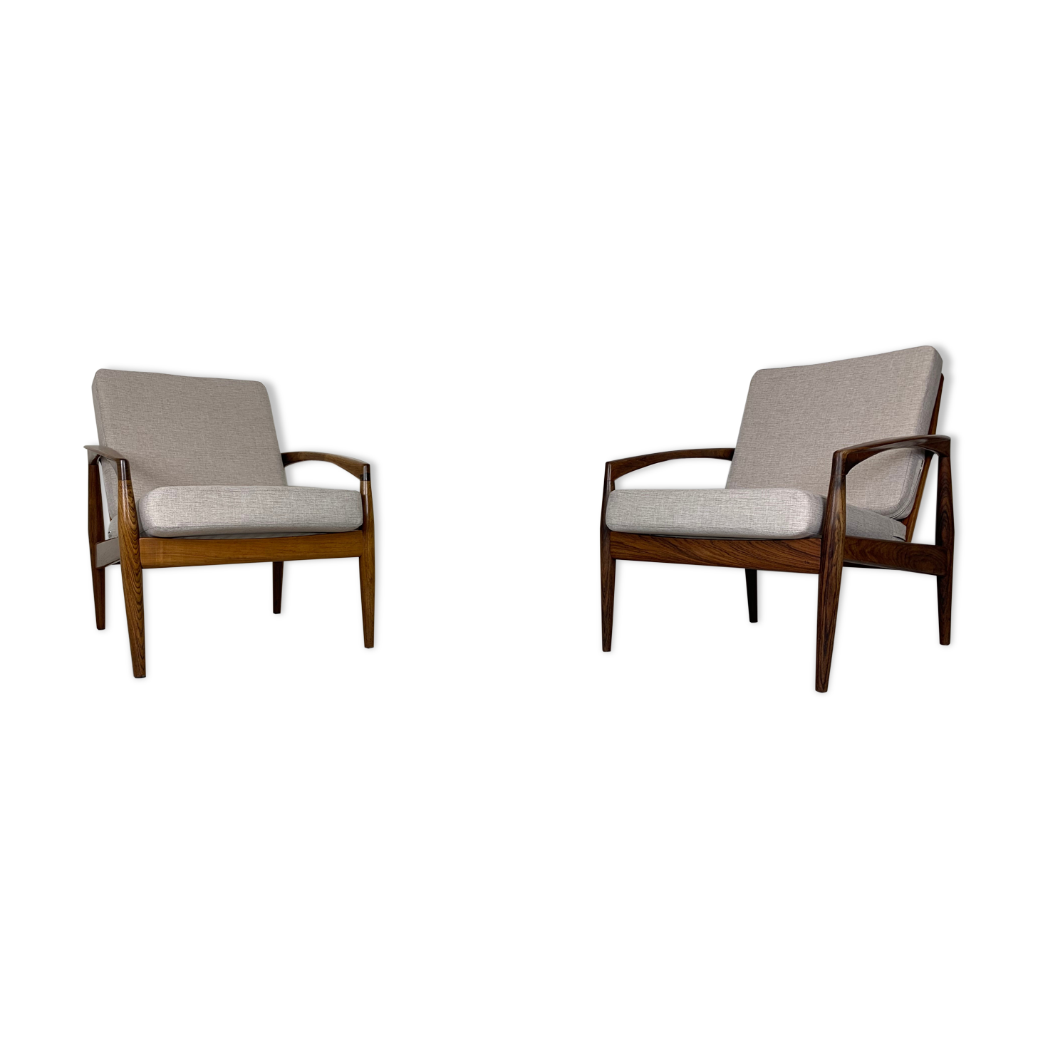 Danish palisander armchairs by Kai Kristiansen