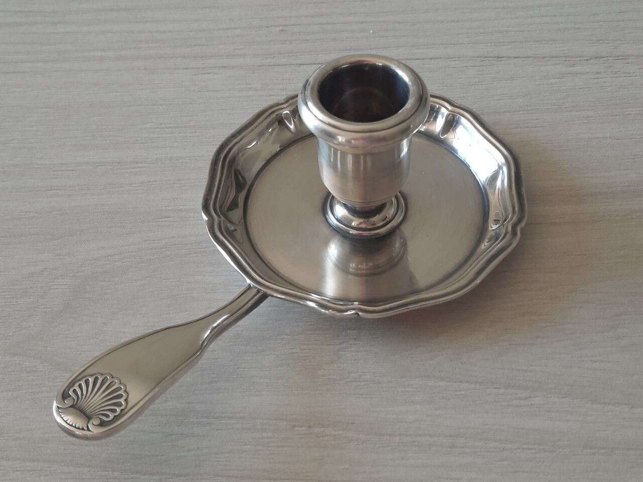 Christofle silver metal candle holder