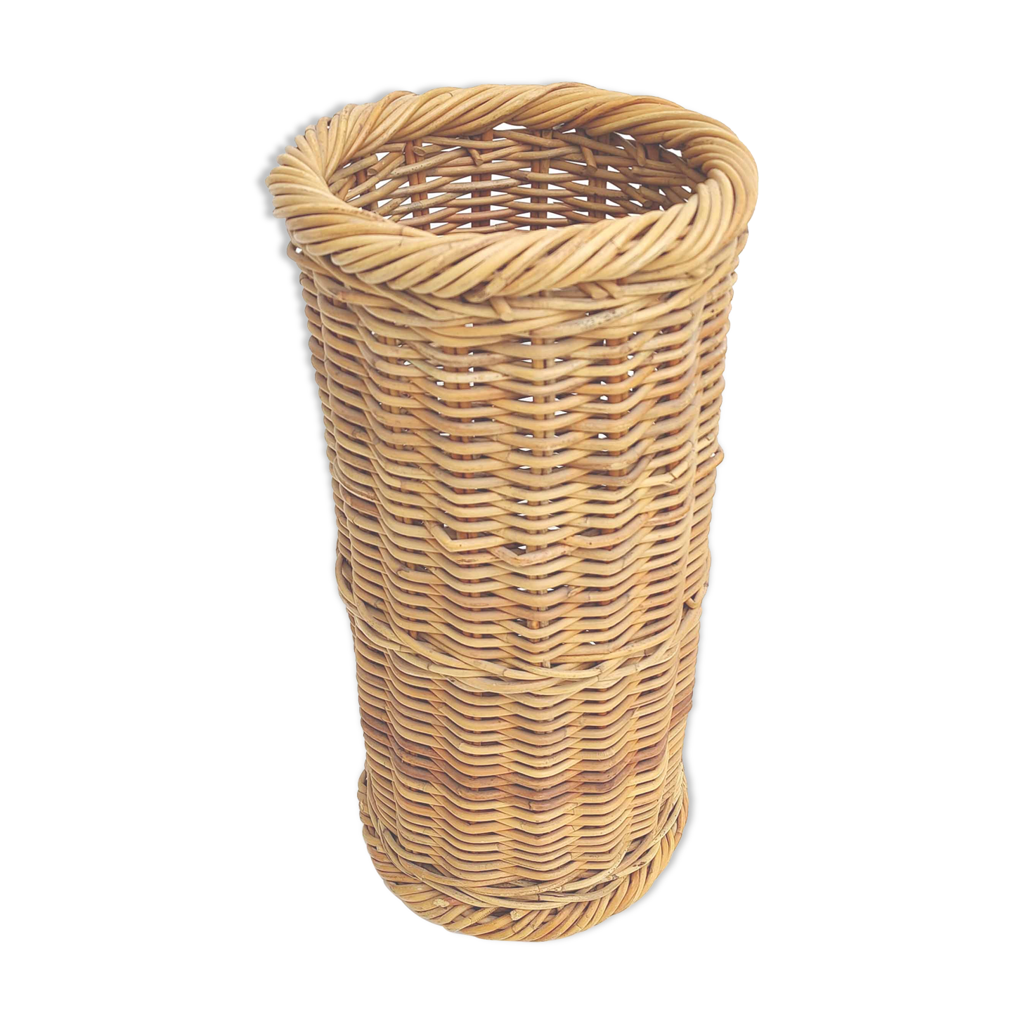 Porteparapluies vintage en osier tressé Selency