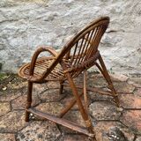 Vintage rattan children's armchair