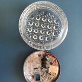 Round ceiling light in molded glass