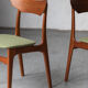 Set of 4 dining chairs by Schiønning & Elgaard with green seat
