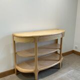 Contemporary console in ash wood.