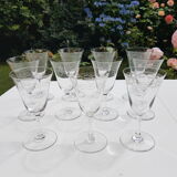 Set of 11 crystal wine glasses 1930s