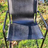 4 fauteuils Matteo Grassi en cuir noir