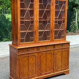 Large English solid wood library from the 19th century, 162cm.