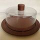 Cheese or cake dome teak plexiglass Scandinavian