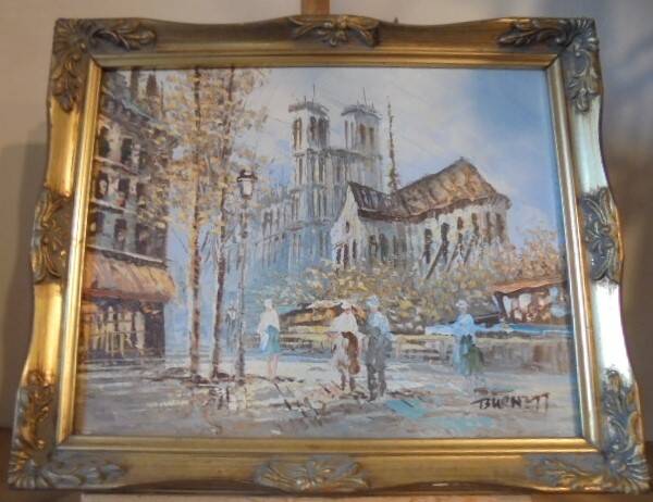 Peinture à l'huile originale de caroline burnett (1877 - 1950)