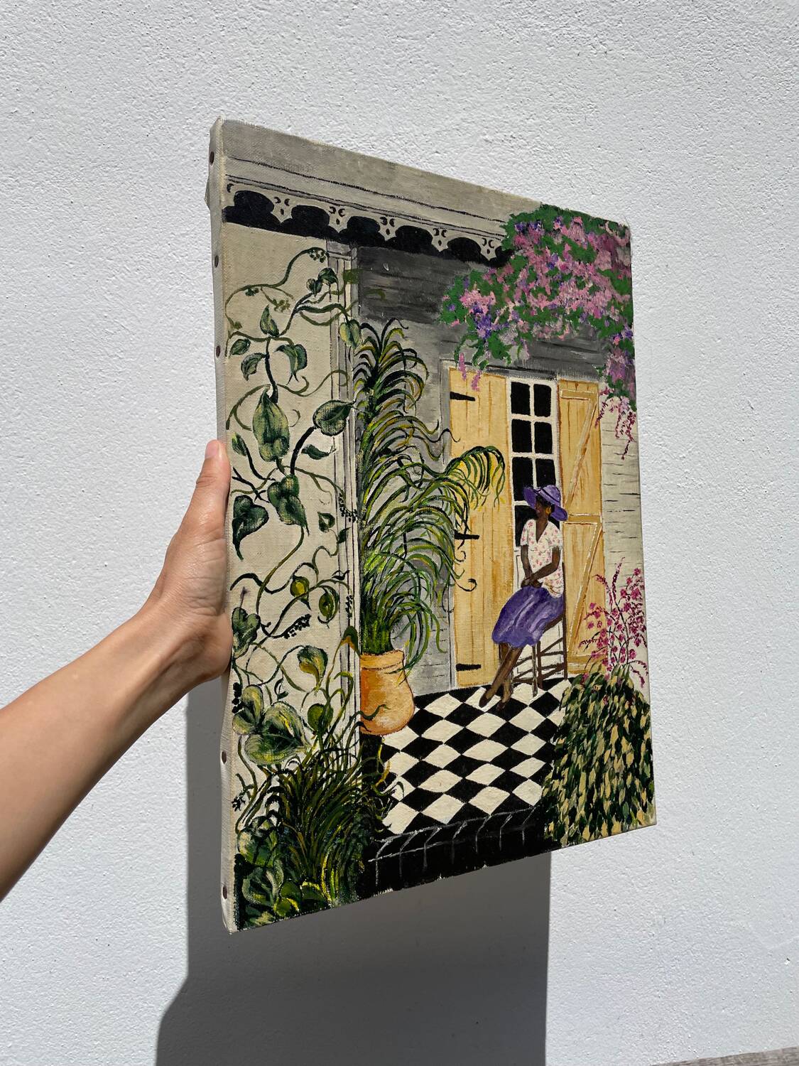 Native painting winter garden oil painting on canvas