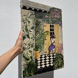 Native painting winter garden oil painting on canvas