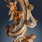 Pair of antique baroque wooden candlesticks, Italy, circa 1750.
